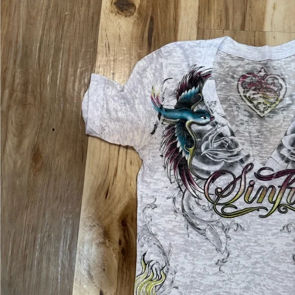 Sinful Graphic Tee - Gray - Picture 2 of 5